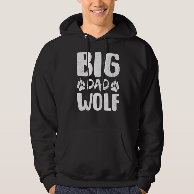 Sudadera Mens Wolf Dad Wolf Big Dad Wolf (Anverso)