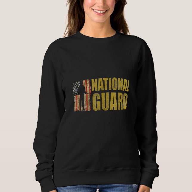 Sudadera Mens Women National Guard American Flag Proud Patr (Anverso)