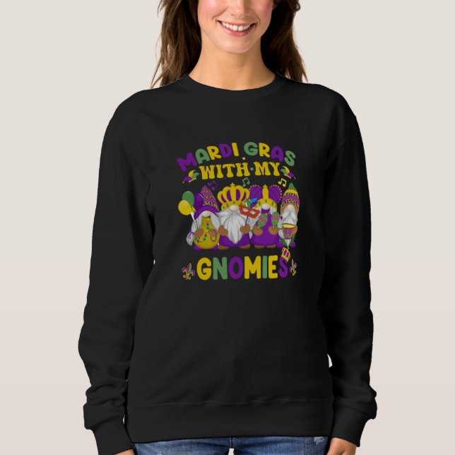 Sudadera Mens Womens Jester Mardi Gras Gnomes 2023 With My  (Anverso)