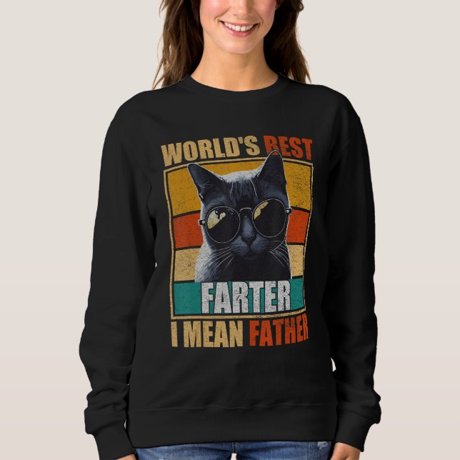 Sudadera Mens Worlds Best Farter I Mean Father Best Cat Dad (Anverso)