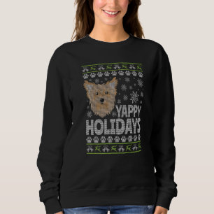 Sudadera Mens Yorkie Navidades feos Yorkshire Terrier