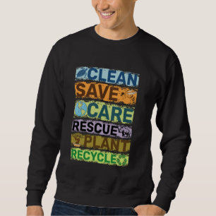 Sudadera Mensaje de reciclaje de la planta de rescate de li