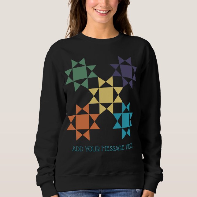 Sudadera Mensaje Personalizado gráfico Amish Quilt personal (Anverso)