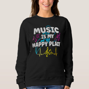 Sudadera Mensaje positivo de la cita Music Happy Place