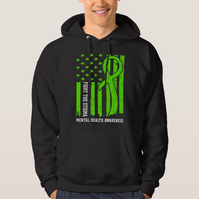 Sudadera Mental Health Awareness Month USA Flag Fight The S (Anverso)