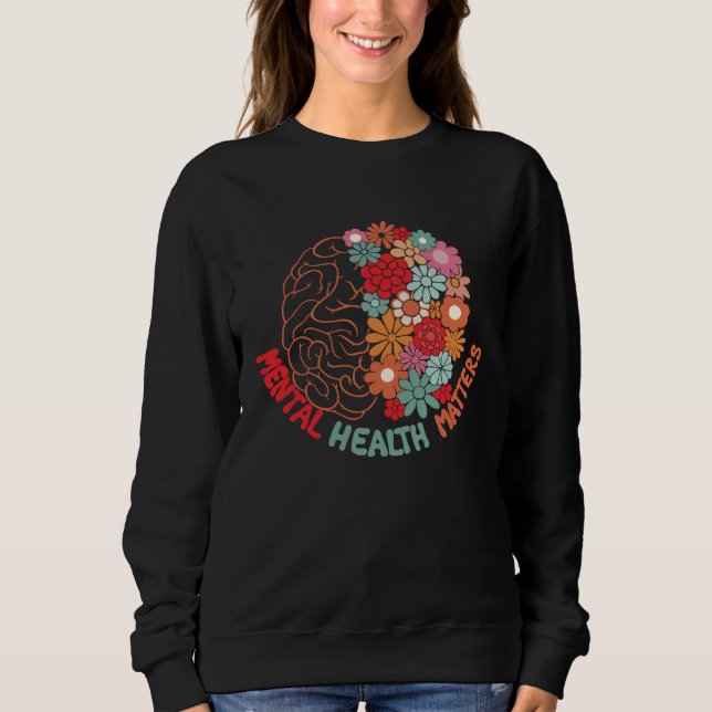 Sudadera Mental Health Matters Brain Flower Awareness Kid M (Anverso)