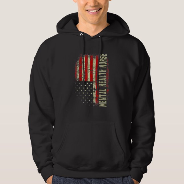 Sudadera Mental Health Nurse 4th July US Flag Patriotic Nur (Anverso)