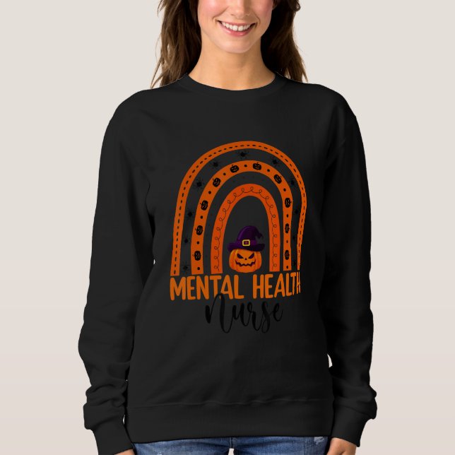 Sudadera Mental Health Nurse Rainbow Halloween Mental Healt (Anverso)
