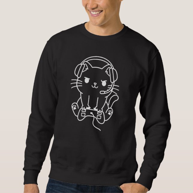 Sudadera Meow and Game On with the Hilarious Gamer Cat Cute (Anverso)