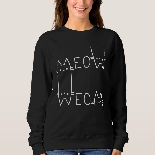 Sudadera Meow Cat Meow Kitty Funny Cats Mom Y Cat Dad Wh (Anverso)