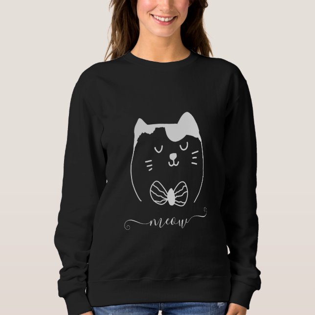 Sudadera Meow Cute Cat Drawing (Anverso)
