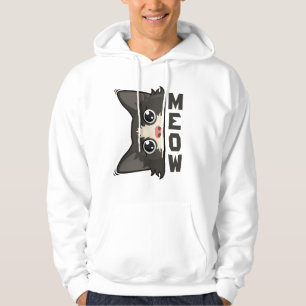 Sudadera Meow Funny Tuxedo Cat observa a Pun