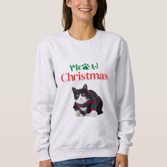 SUDADERA MEOW NAVIDADES CAT (Anverso)