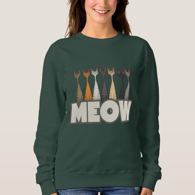 Sudadera Meow Peeking Cats - Funny Cat Lover Humor Graphic (Anverso)