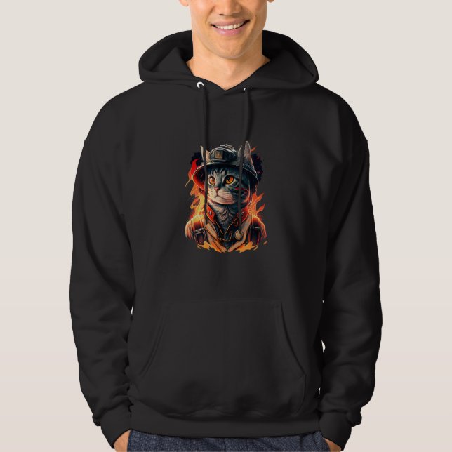 Sudadera Meow to the Rescue Cat Firefighter Design for Anim (Anverso)
