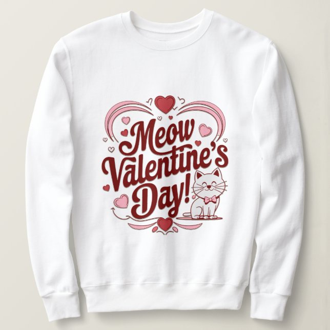 Sudadera Meow Valentine (Anverso del diseño)