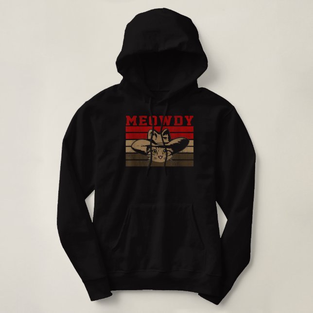 Sudadera Meowdy - Divertido mashup entre Meow y Howdy Vinta (Diseño del anverso)