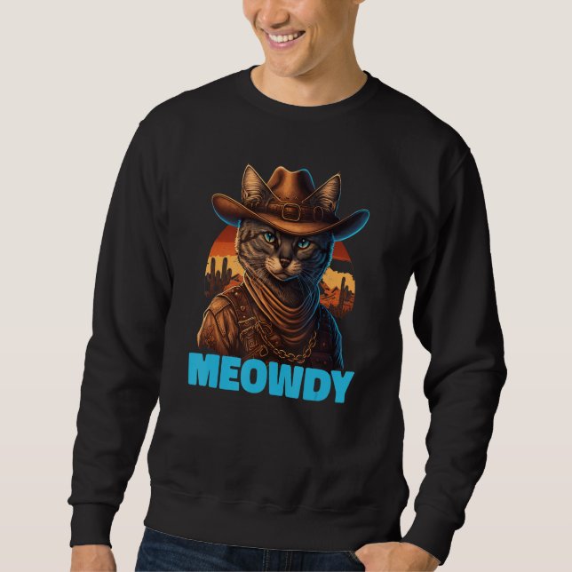 Sudadera Meowdy  Mashup Of Meow And Howdy Country Music Cat (Anverso)