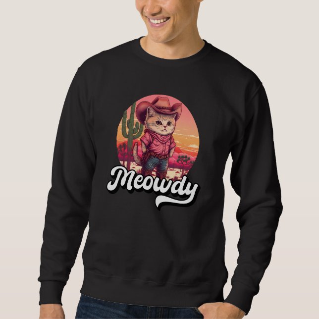 Sudadera Meowdy Texas Cat Meme Country Music Cowgirl Cute C (Anverso)