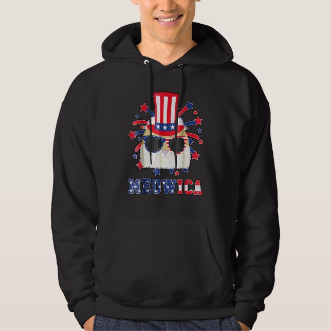 Sudadera Meowica American Curl Cat 4 De Julio (Anverso)
