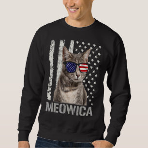 Sudadera Meowica Cat Cuarto 4 De Julio Patriótico Eeuu Amer
