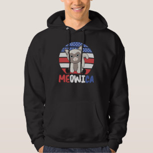 Sudadera Meowica Funny Cat 4th Of July American Flag
