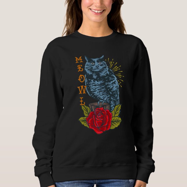 Sudadera Meowl Cat And Owl   (Anverso)