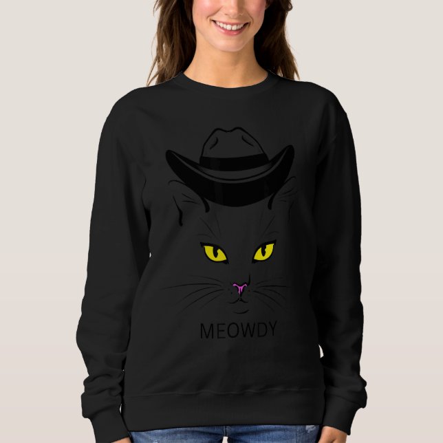 Sudadera Meowtdy cat  sarcastic meow and howdy meme (Anverso)