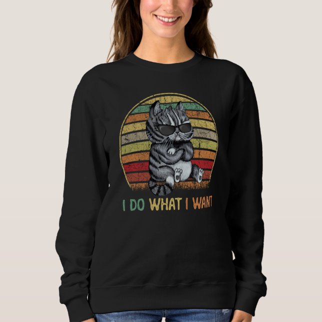 Sudadera Meowy ca for boys Retro I do what I want  cat  1 (Anverso)