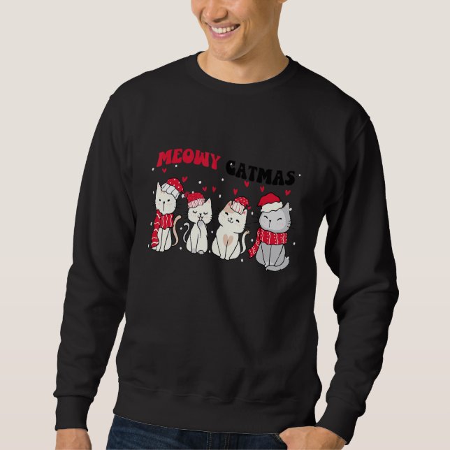 Sudadera Meowy Catmas Christmas Cat Cat  Xmas Tees (Anverso)