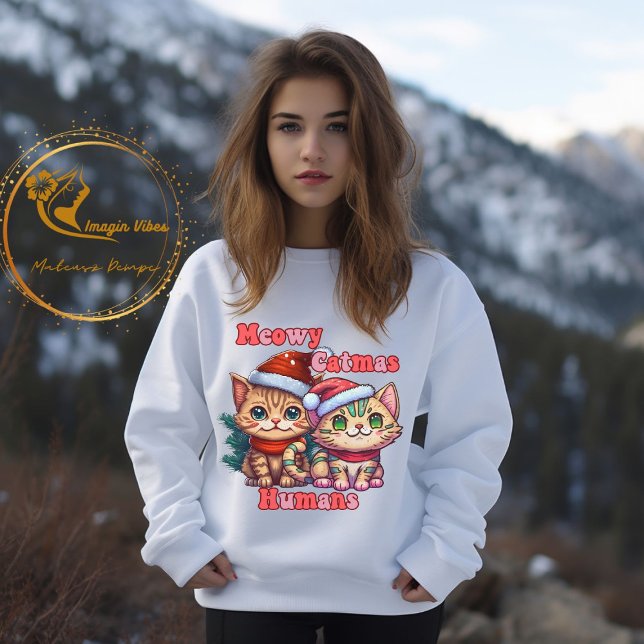 Sudadera Meowy Catmas, divertidos Navidades de gatos (Subido por el creador)