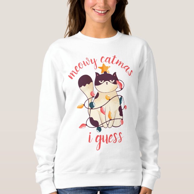 Sudadera Meowy Catmas Funny Cat Lover (Anverso)