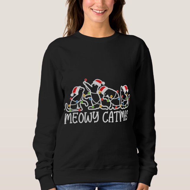 Sudadera Meowy Catmas, Navidades de Cat Lover (Anverso)