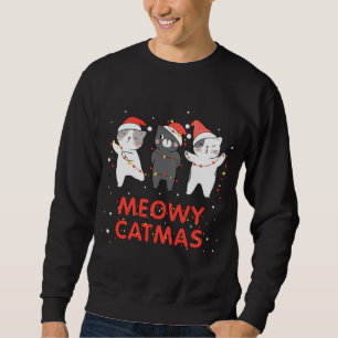 Sudadera Meowy Catmas Novedad Gato Navidades del amante de