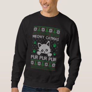 Sudadera Meowy Catmas Pur Pur Cat Xmas Tree Ugly Christ