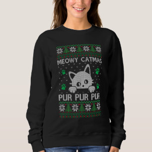 Sudadera Meowy Catmas Pur Pur Cat Xmas Tree Ugly Christ