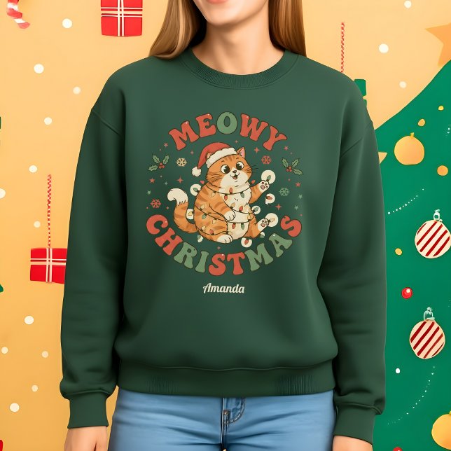 Sudadera Meowy Christmas Funny Cat Christmas Sweatshirt (Subido por el creador)