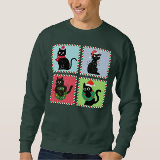 Sudadera  Meowy Christmas Santa Hat Cat postage stamp