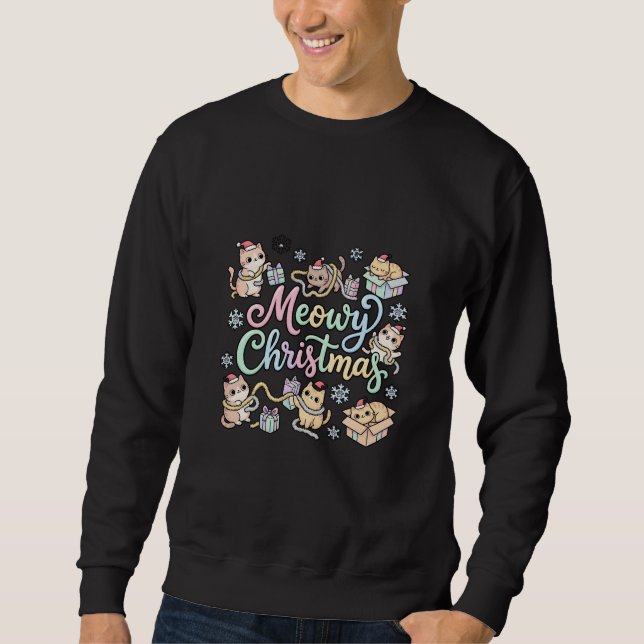 Sudadera Meowy Christmas T-Shirt (Anverso)