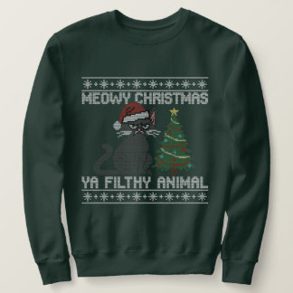 Sudadera Meowy Christmas Ya Filthy Animal - Ugly Christmas 