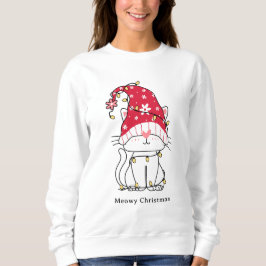 Sudadera Meowy Navidades Funny Cute Santa Cat Personalizado