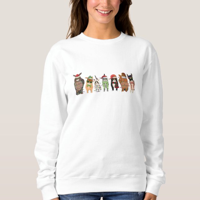 Sudadera Meowy Navidades Sweatshirt, feliz año del gato (Anverso)