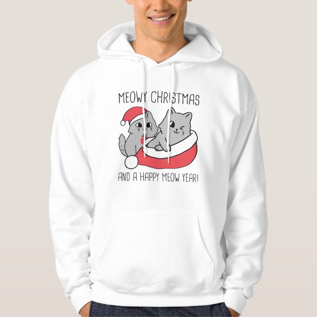 Sudadera Meowy Navidades Y Un Feliz Año Próximo (Anverso)
