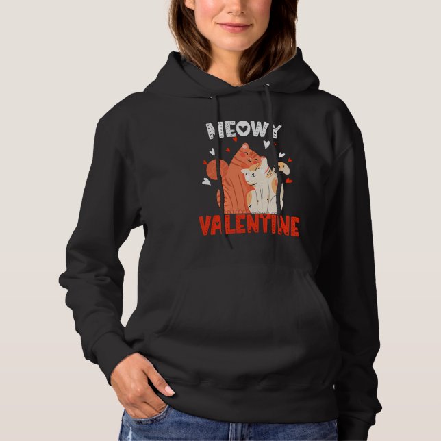 Sudadera Meowy Valentine Cats Cute Kitten Cat Valentines Da (Anverso)