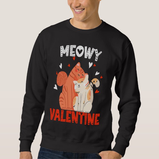 Sudadera Meowy Valentine Cats Cute Kitten Cat Valentines Da (Anverso)