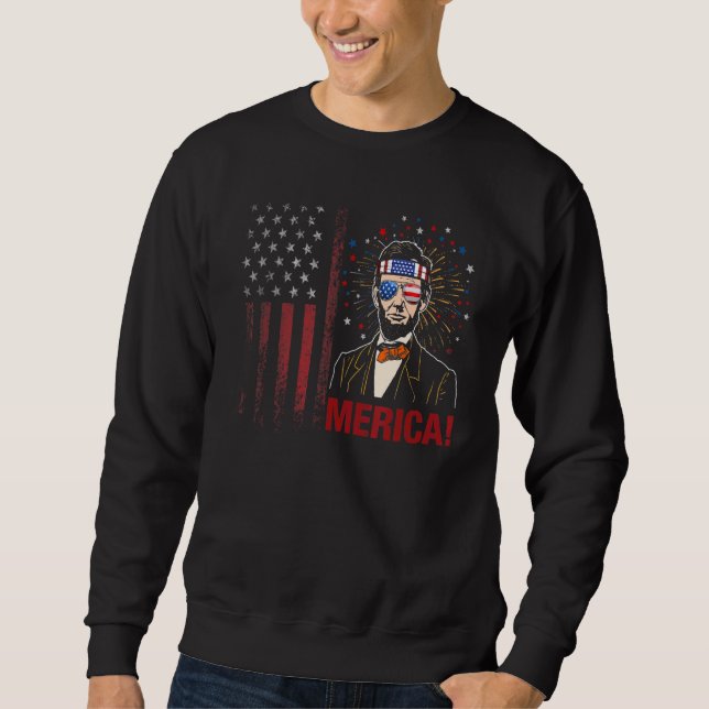 Sudadera Merica 4 De Julio Hombres Bandera Estadounidense U (Anverso)