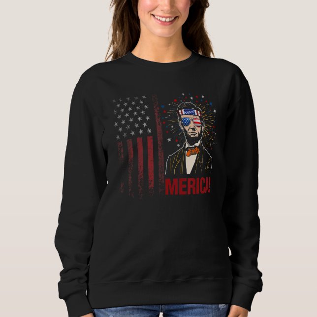 Sudadera Merica 4 De Julio Hombres Bandera Estadounidense U (Anverso)