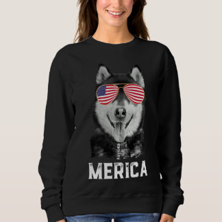 Sudadera Merica Curiosa Siberian Husky Perro Americano Fl