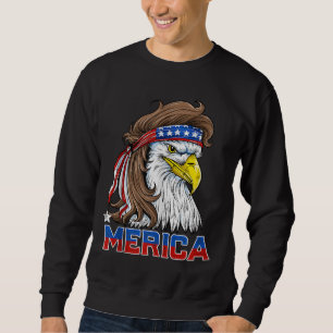 Sudadera Merica Eagle Mullet 4 de julio Hombres Mujeres Ame