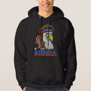 Sudadera Merica Eagle Mullet 4 De Julio Hombres Mujeres Est